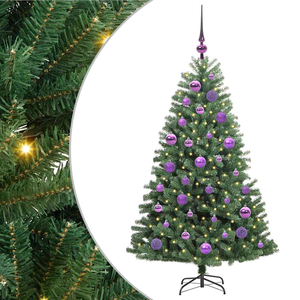 HKH Árvore de Natal Articulada Artificial Verde em Metal e PVC