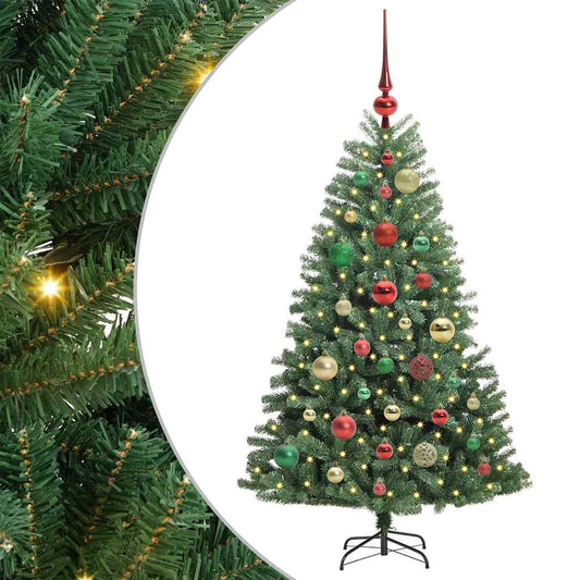 HKH Árvore de Natal Articulada Artificial Verde em Metal e PVC