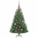 HKH Árvore de Natal Articulada Artificial Verde em Metal e PVC