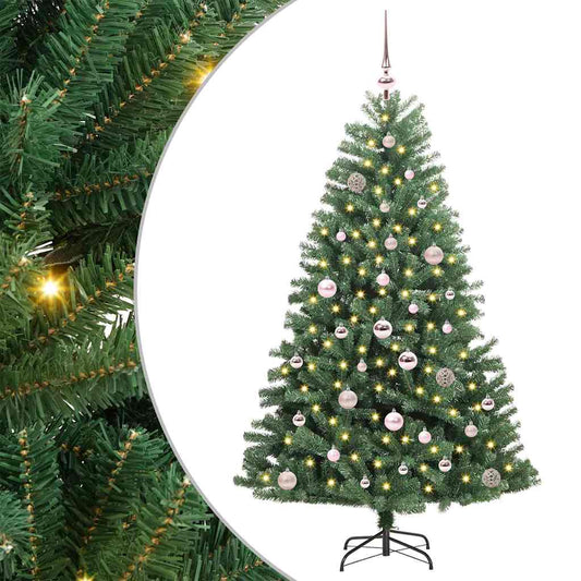 HKH Árvore de Natal Articulada Artificial Verde em Metal e PVC