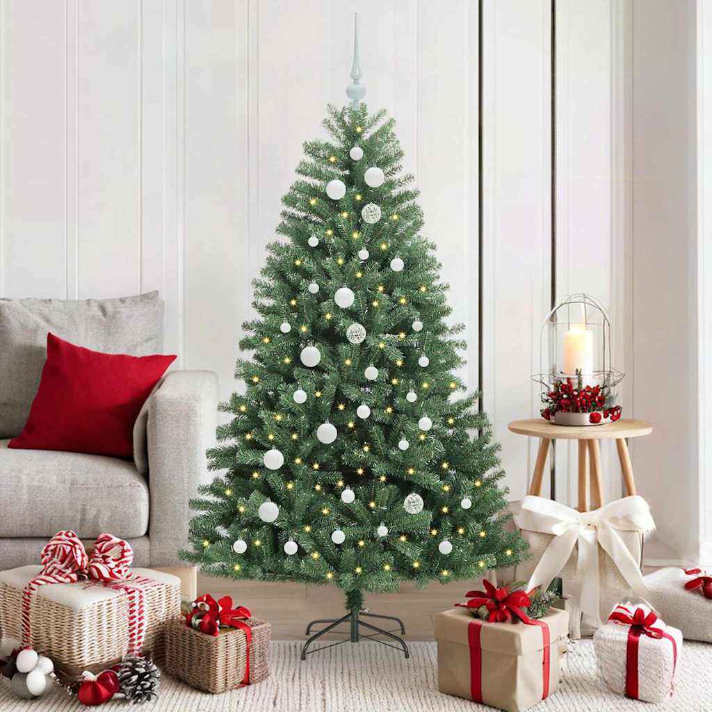 HKH Árbol de Navidad Articulado Artificial Verde en Metal y PVC