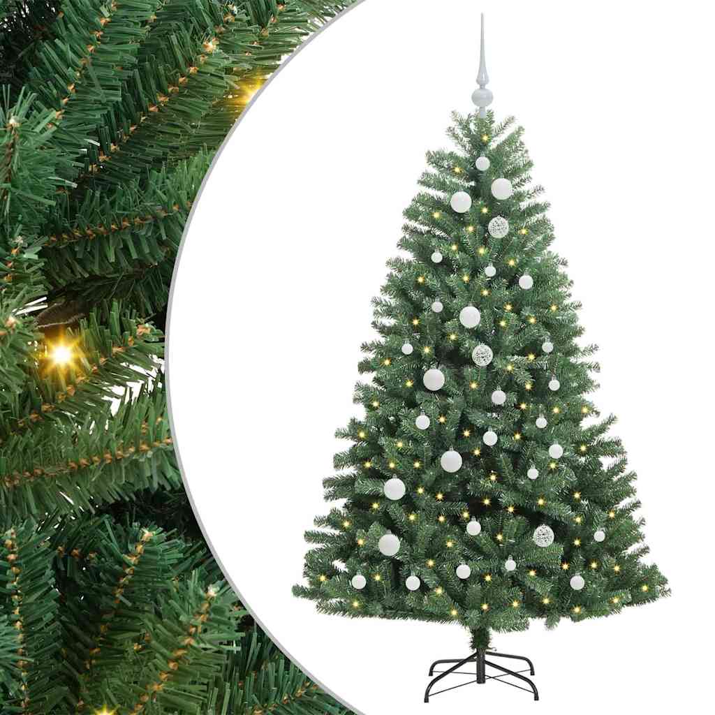 HKH Árbol de Navidad Articulado Artificial Verde en Metal y PVC