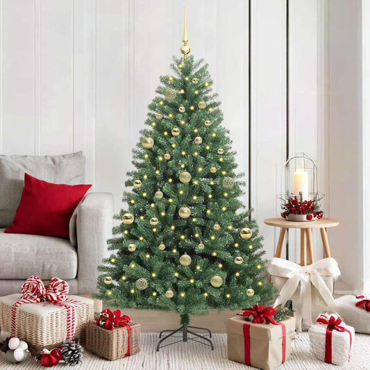 HKH Árvore de Natal Articulada Artificial Verde em Metal e PVC