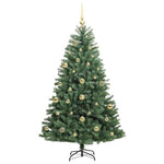 HKH Árvore de Natal Articulada Artificial Verde em Metal e PVC