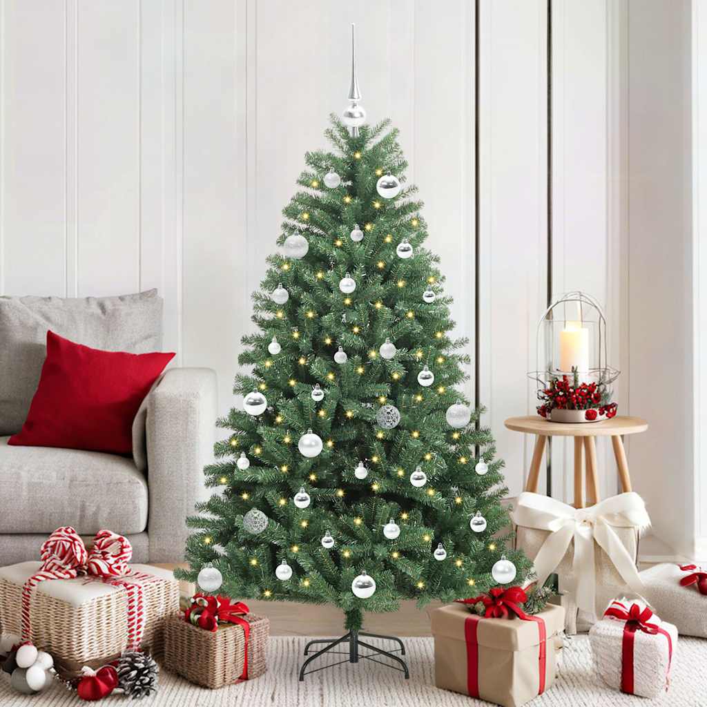 HKH Árbol de Navidad Articulado Artificial Verde en Metal y PVC