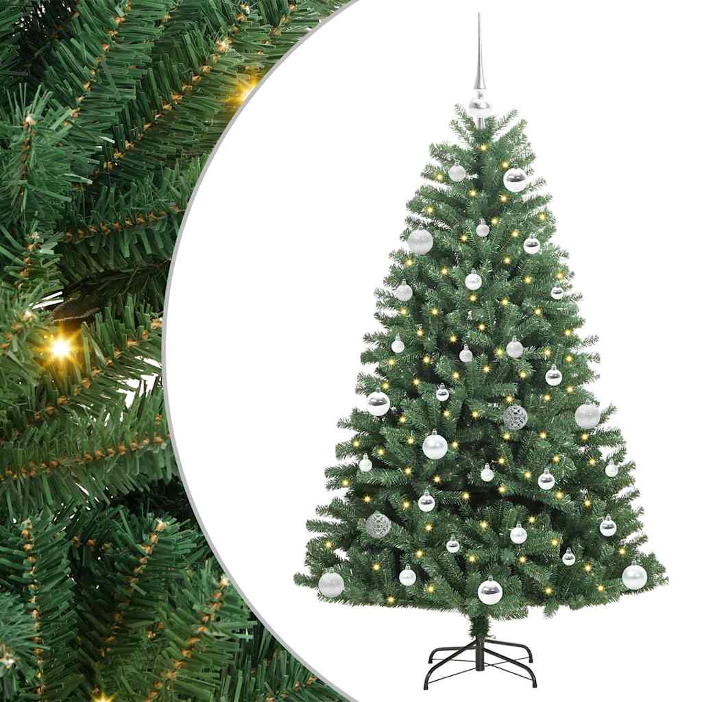 HKH Árbol de Navidad Articulado Artificial Verde en Metal y PVC
