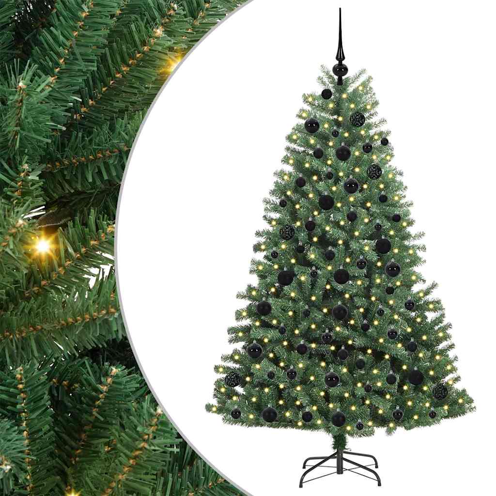 HKH Árvore de Natal Articulada Artificial Verde em Metal e PVC