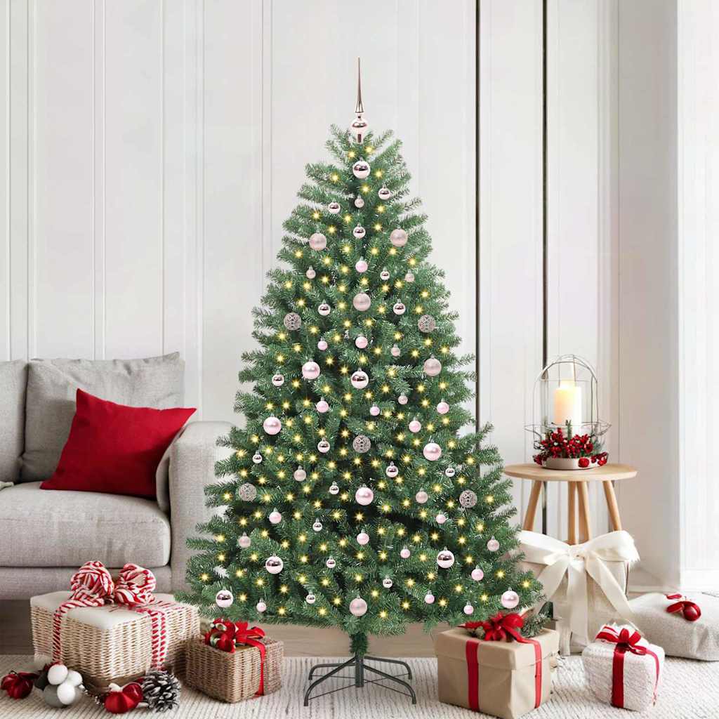 HKH Árvore de Natal Articulada Artificial Verde em Metal e PVC
