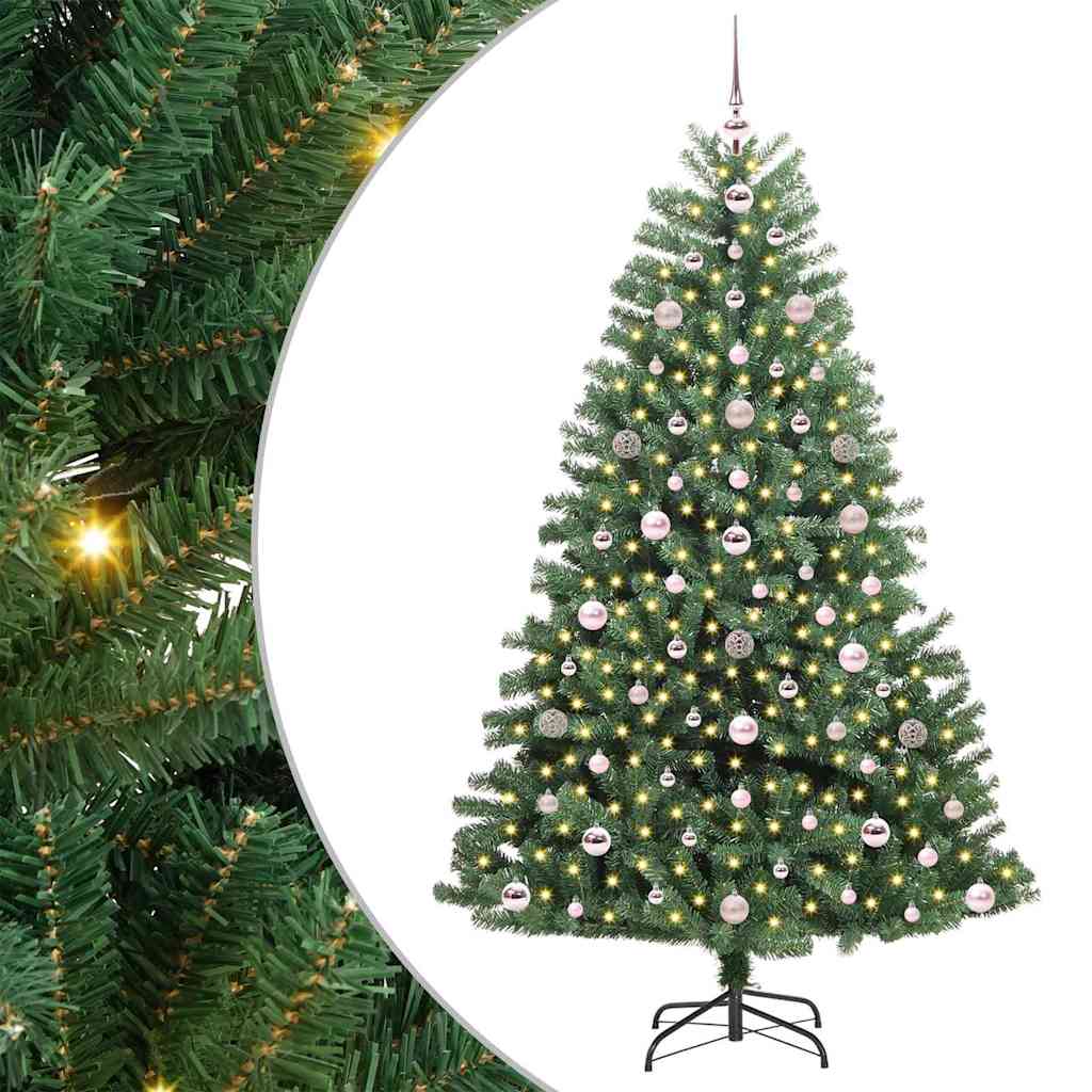 HKH Árvore de Natal Articulada Artificial Verde em Metal e PVC