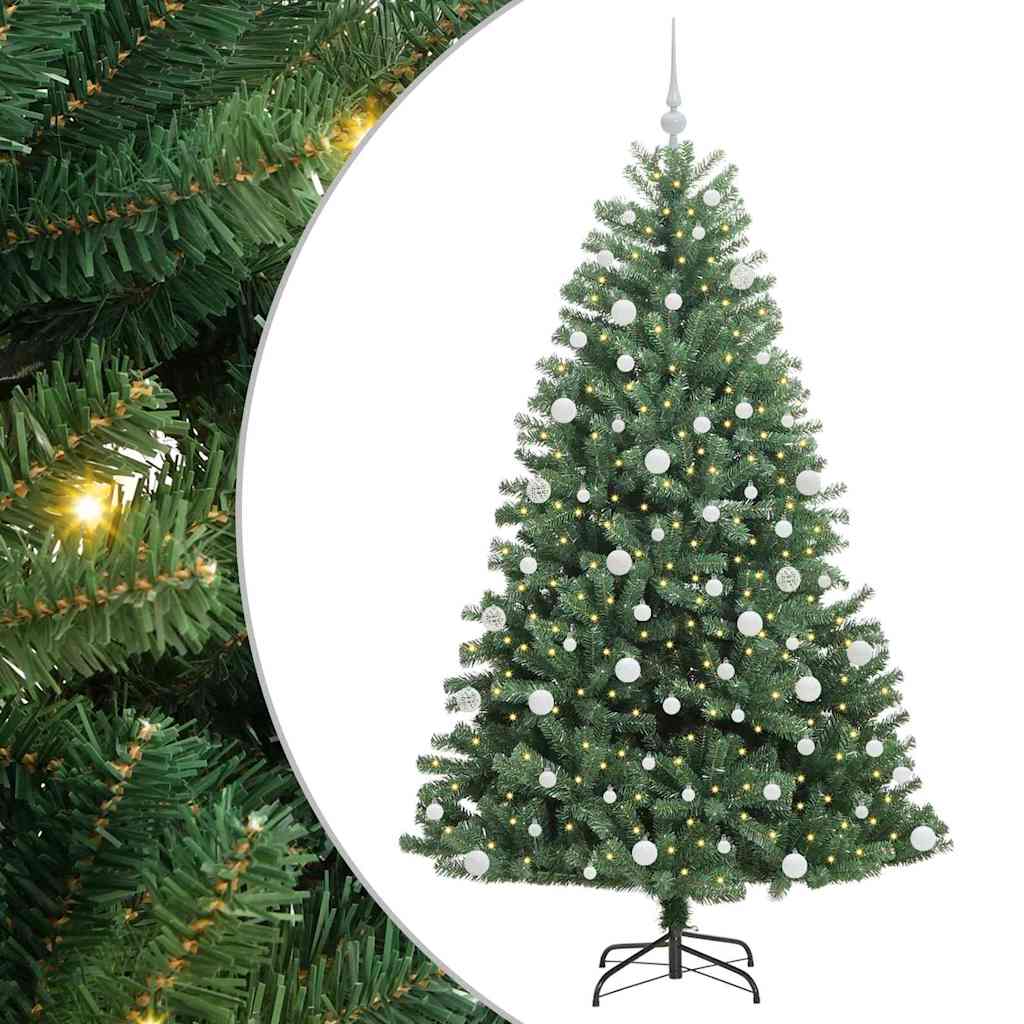 HKH Árvore de Natal Articulada Artificial Verde em Metal e PVC