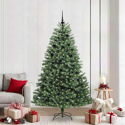 HKH Árvore de Natal Articulada Artificial Verde em Metal e PVC
