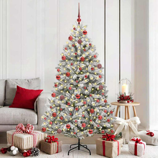 HKH Árvore de Natal Artificial Verde e Branco em Metal e PVC