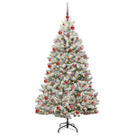HKH Árvore de Natal Artificial Verde e Branco em Metal e PVC