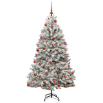 HKH Árvore de Natal Artificial Verde e Branco em Metal e PVC