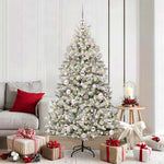 HKH Árvore de Natal Artificial Verde e Branco em Metal e PVC