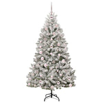 HKH Árvore de Natal Artificial Verde e Branco em Metal e PVC