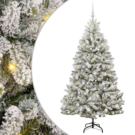 HKH Árvore de Natal Artificial Verde e Branco em Metal e PVC