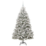 HKH Árvore de Natal Artificial Verde e Branco em Metal e PVC