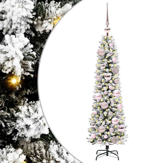 HKH Árbol de Navidad Artificial con 150 Leds y Blanco - Verde