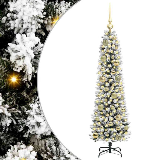 HKH Árbol de Navidad Artificial con 150 Leds y Blanco - Verde