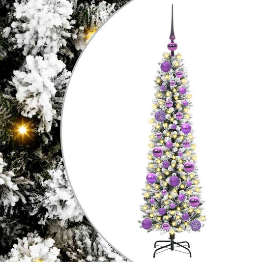 HKH Árbol de Navidad Artificial con 150 Leds y Blanco - Verde