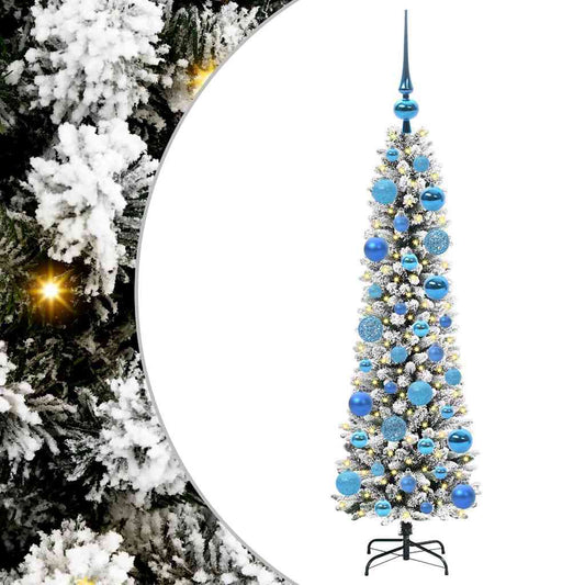 HKH Árbol de Navidad Artificial con 150 Luces Led y Blanco - Verde