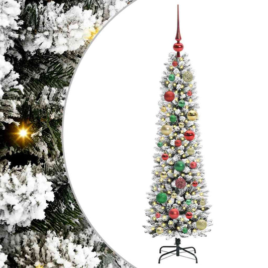 HKH Árbol de Navidad Artificial con 150 Leds y Blanco - Verde