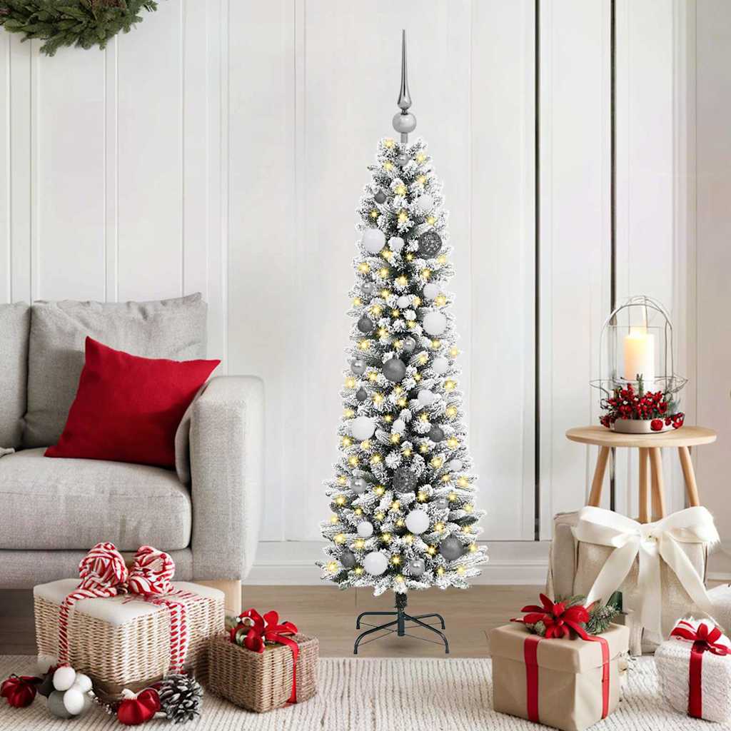 HKH Árvore de Natal Artificial Branco em Metal e PVC