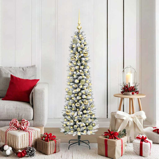 HKH Árvore de Natal Artificial com 150 Leds e Branco - Verde