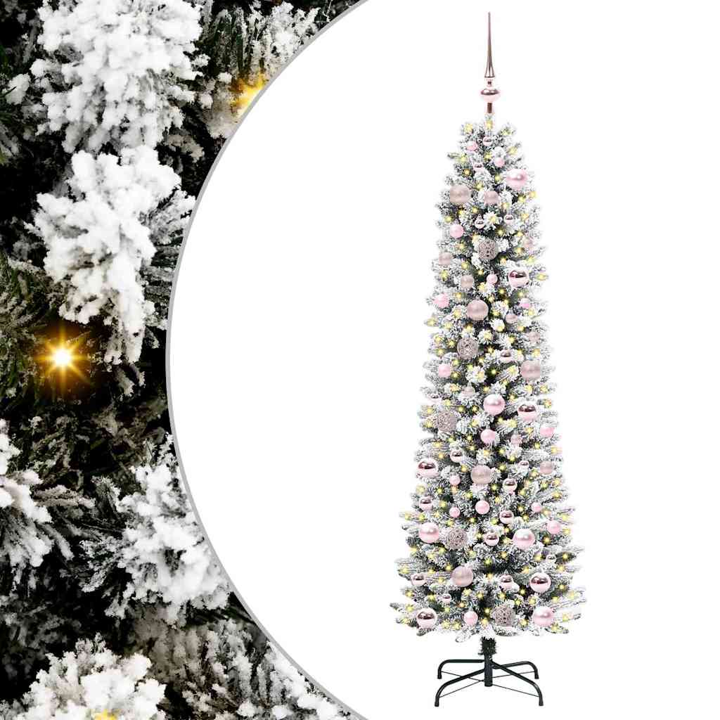 HKH Árbol de Navidad Artificial con 300 Leds y Blanco - Verde