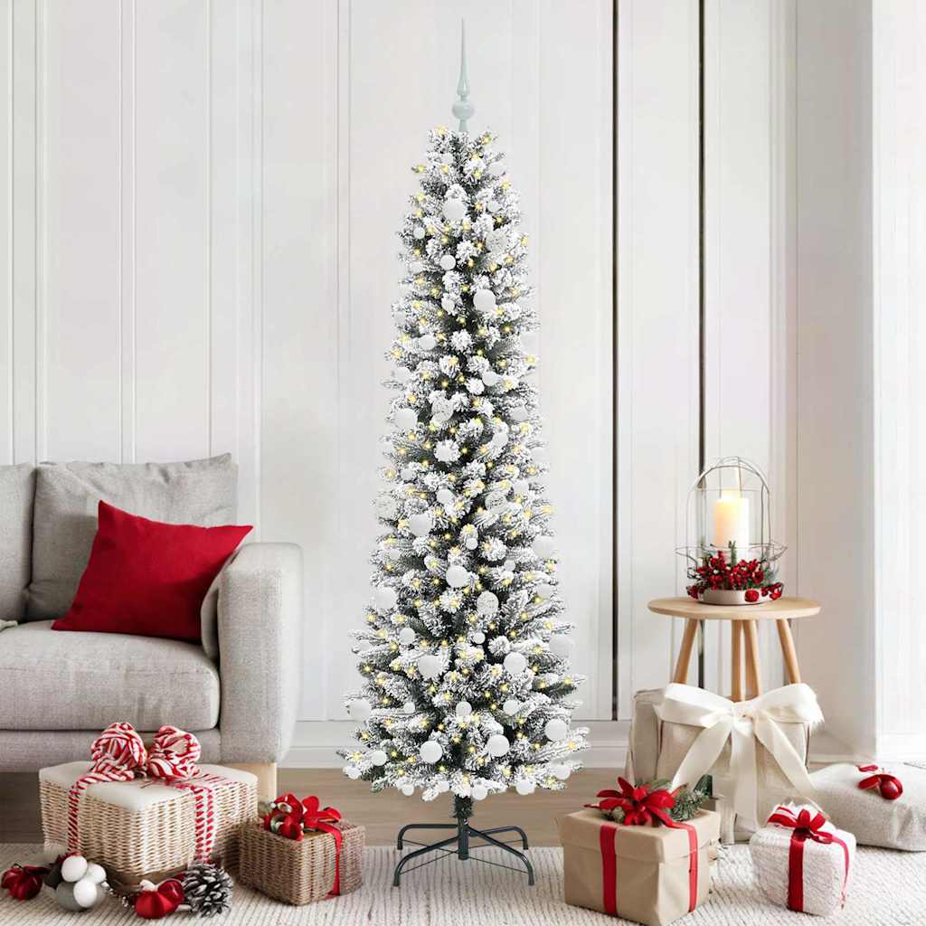 HKH Árbol de Navidad Artificial con 300 Leds y Blanco - Verde