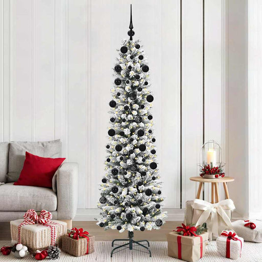 HKH Árbol de Navidad Artificial con 300 Luces Led y Blanco - Verde