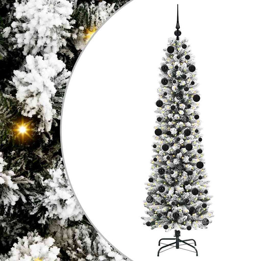HKH Árbol de Navidad Artificial con 300 Luces Led y Blanco - Verde