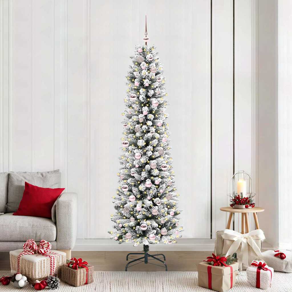 HKH Árbol de Navidad Artificial con 300 Leds y Blanco - Verde