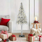 HKH Árvore de Natal com 150 Leds com Suporte Branco e Aço em PE