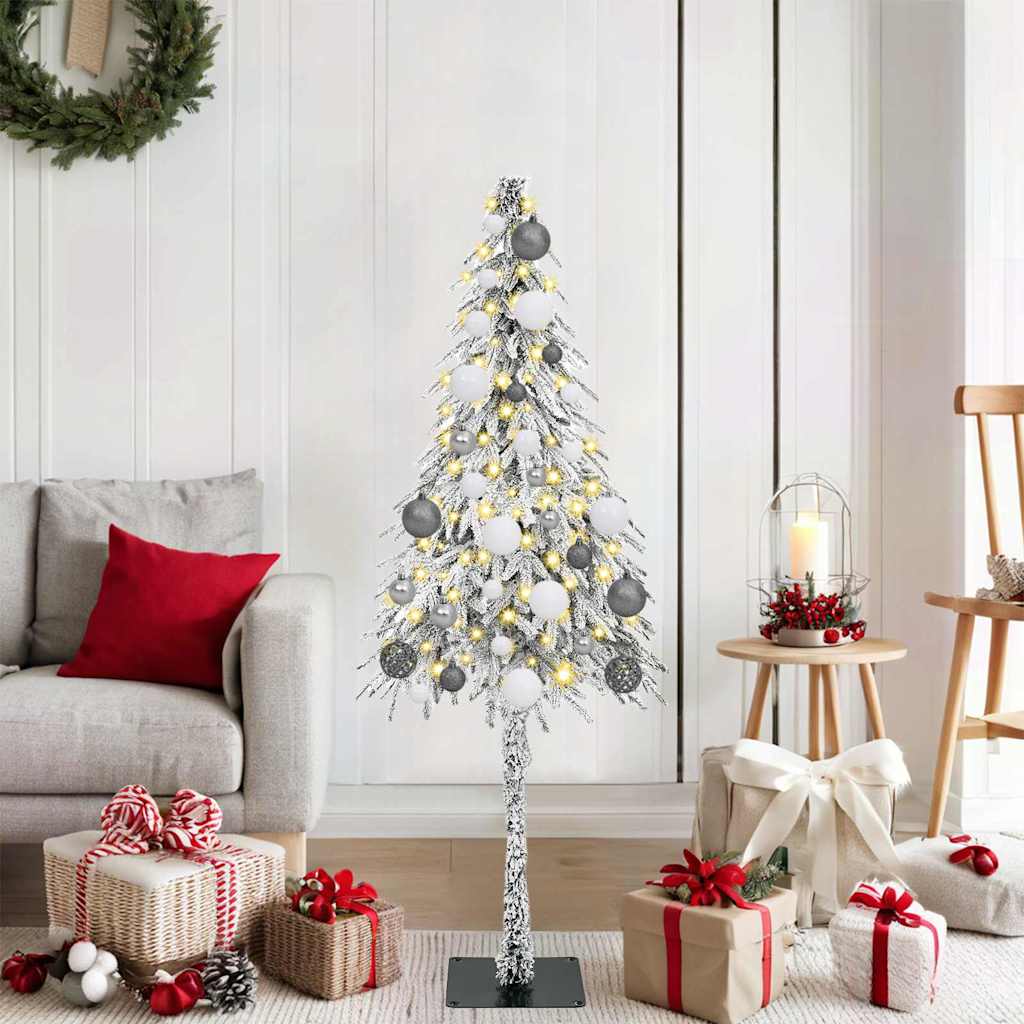 HKH Árvore de Natal com 150 Leds com Suporte Branco e Aço em Pé