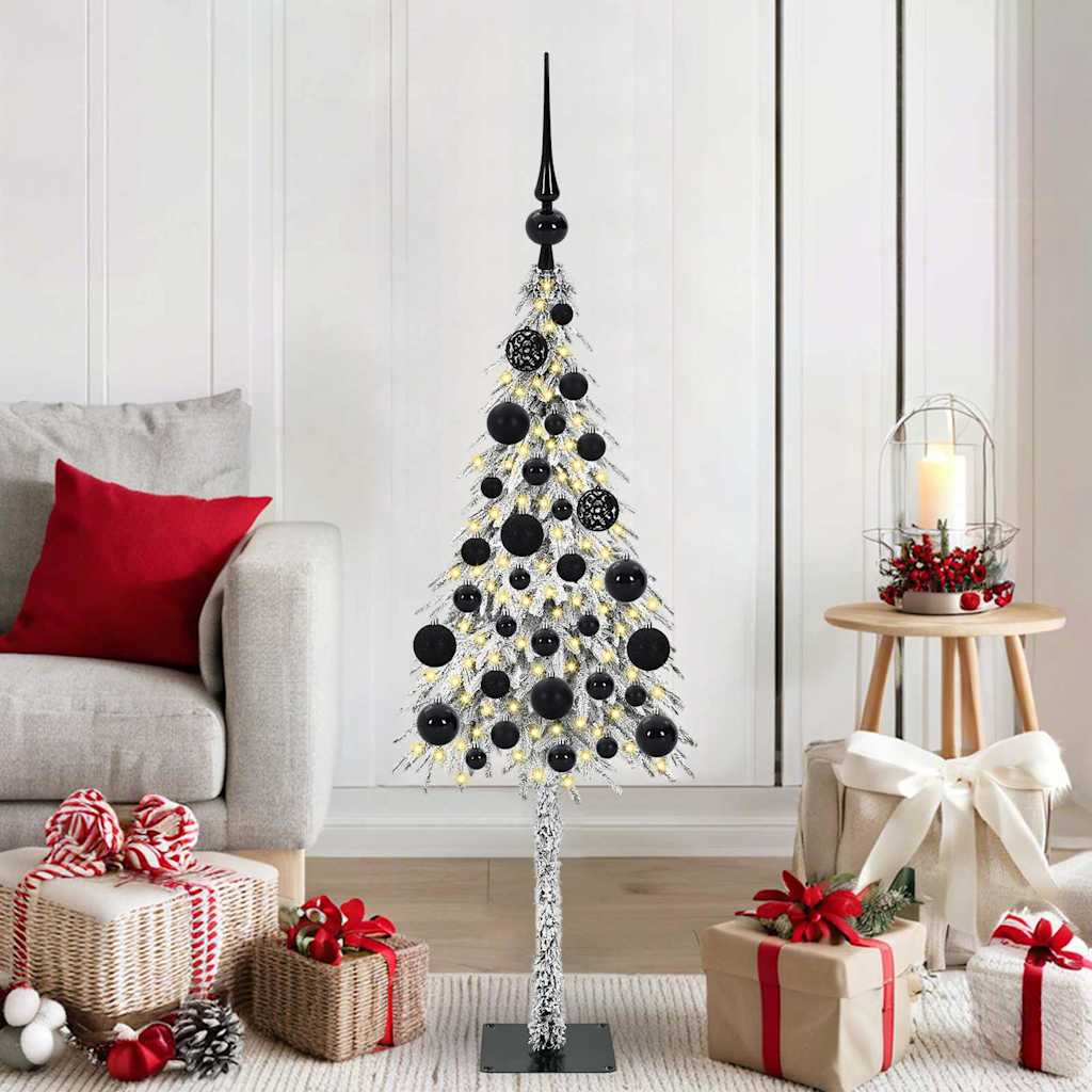 HKH Árvore de Natal com 150 Leds com Suporte Branco em Aço e PE