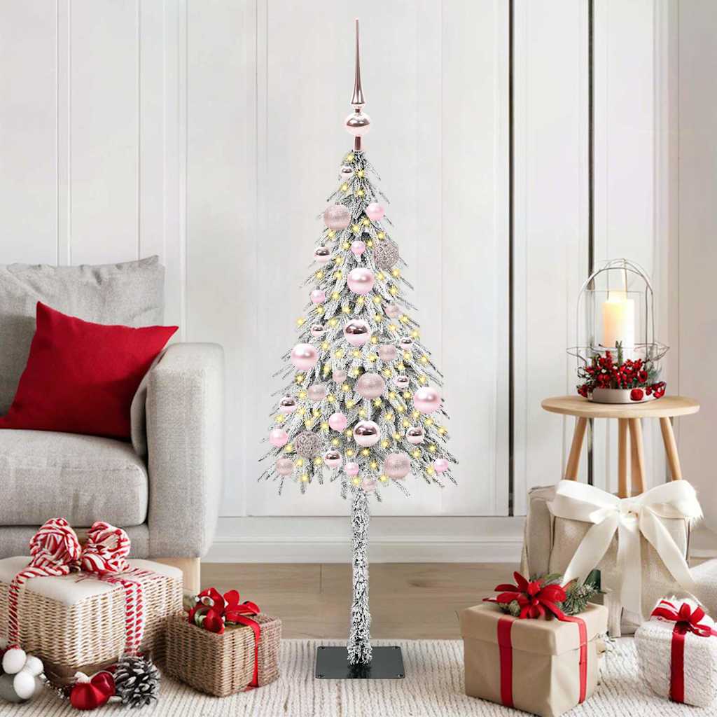 HKH Árvore de Natal com 150 Leds com Suporte Branco em Aço e PE