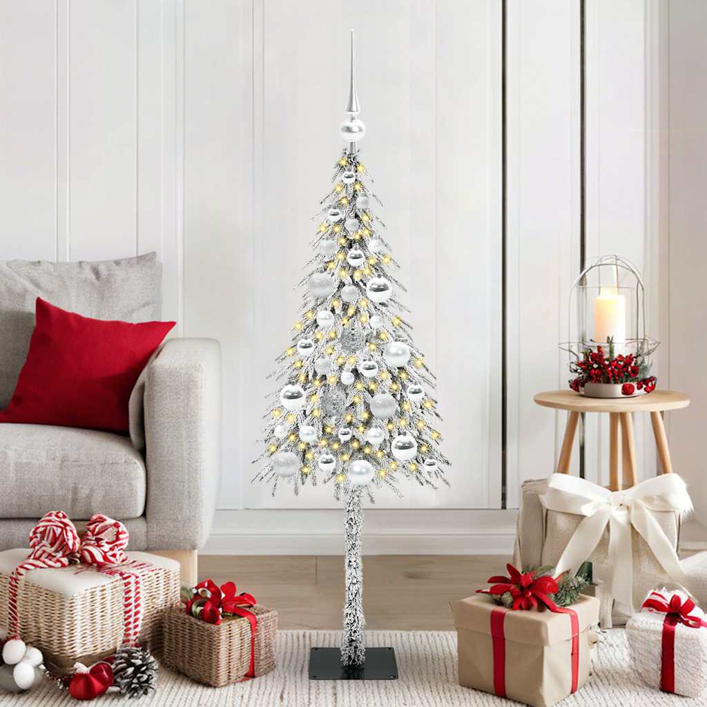 HKH Árvore de Natal com 150 Leds com Suporte Branco em Aço e PE