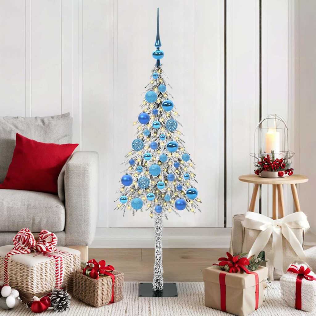 HKH Árvore de Natal com 150 Leds com Suporte Branco em Aço e PE