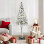 HKH Árvore de Natal com 150 Leds com Suporte Branco e Aço em Pé
