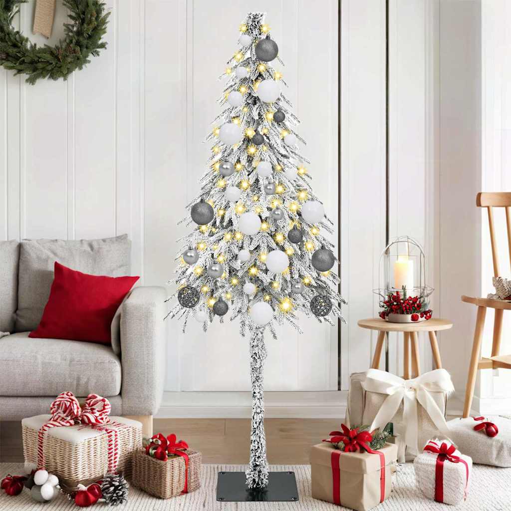 HKH Árvore de Natal com 150 Leds com Suporte Branco e Aço em Pé