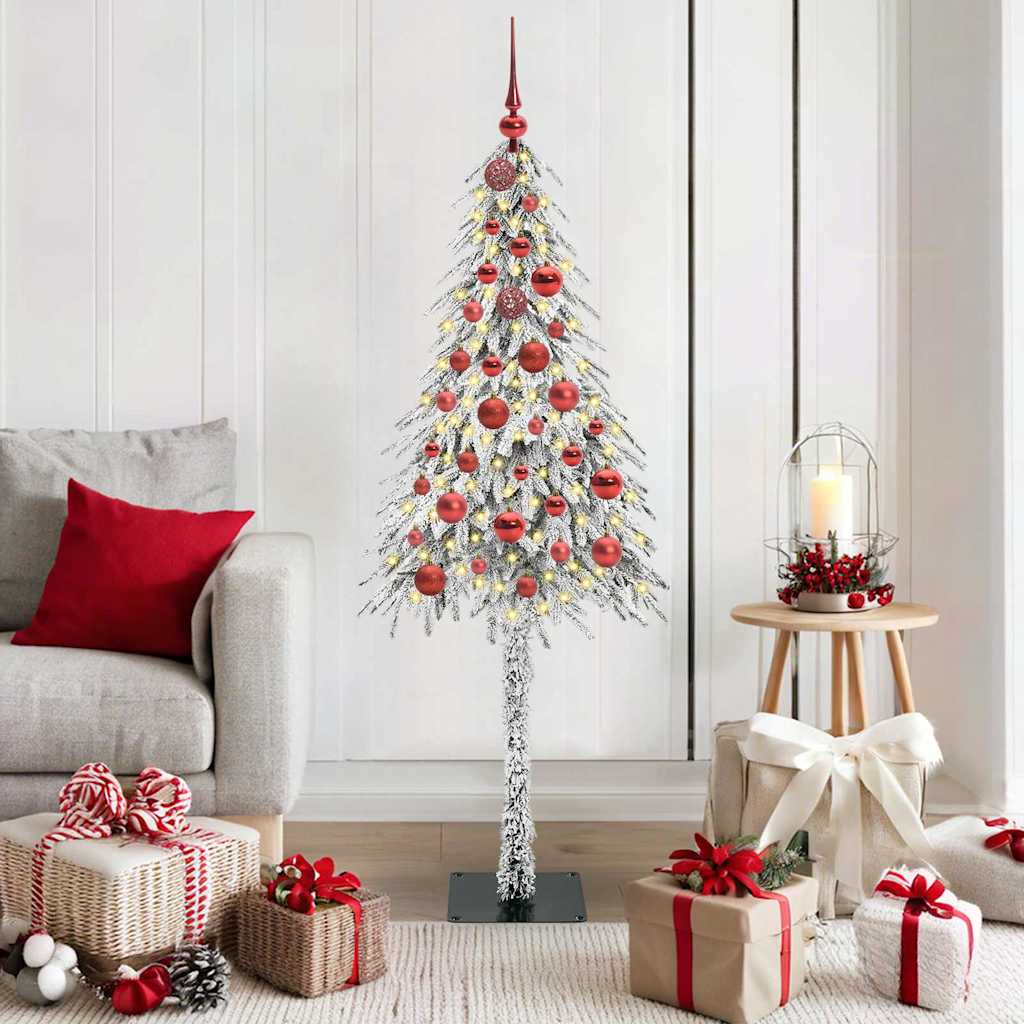 HKH Árvore de Natal com 150 Leds com Suporte Branco em Aço e PE
