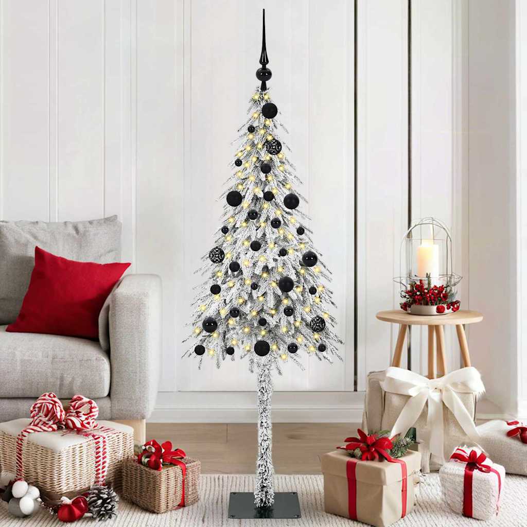HKH Árvore de Natal com 150 Leds com Suporte Branco em Aço e PE
