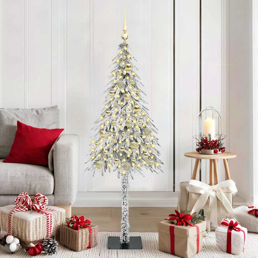 HKH Árvore de Natal com 150 Leds com Suporte Branco em Aço e PE