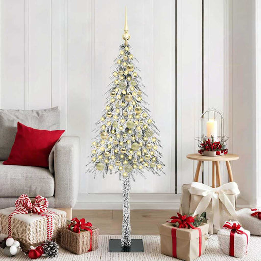 HKH Árvore de Natal com 150 Leds com Suporte Branco em Aço e PE