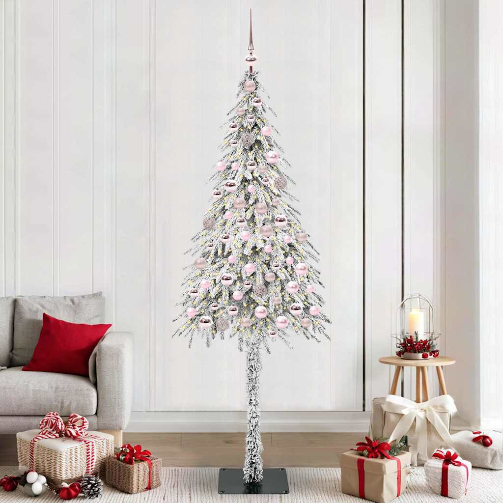 HKH Árbol de Navidad con 300 ledes con Soporte Blanco de Acero y PE
