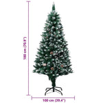 HKH Árvore de Natal Artificial Verde em Aço e PVC