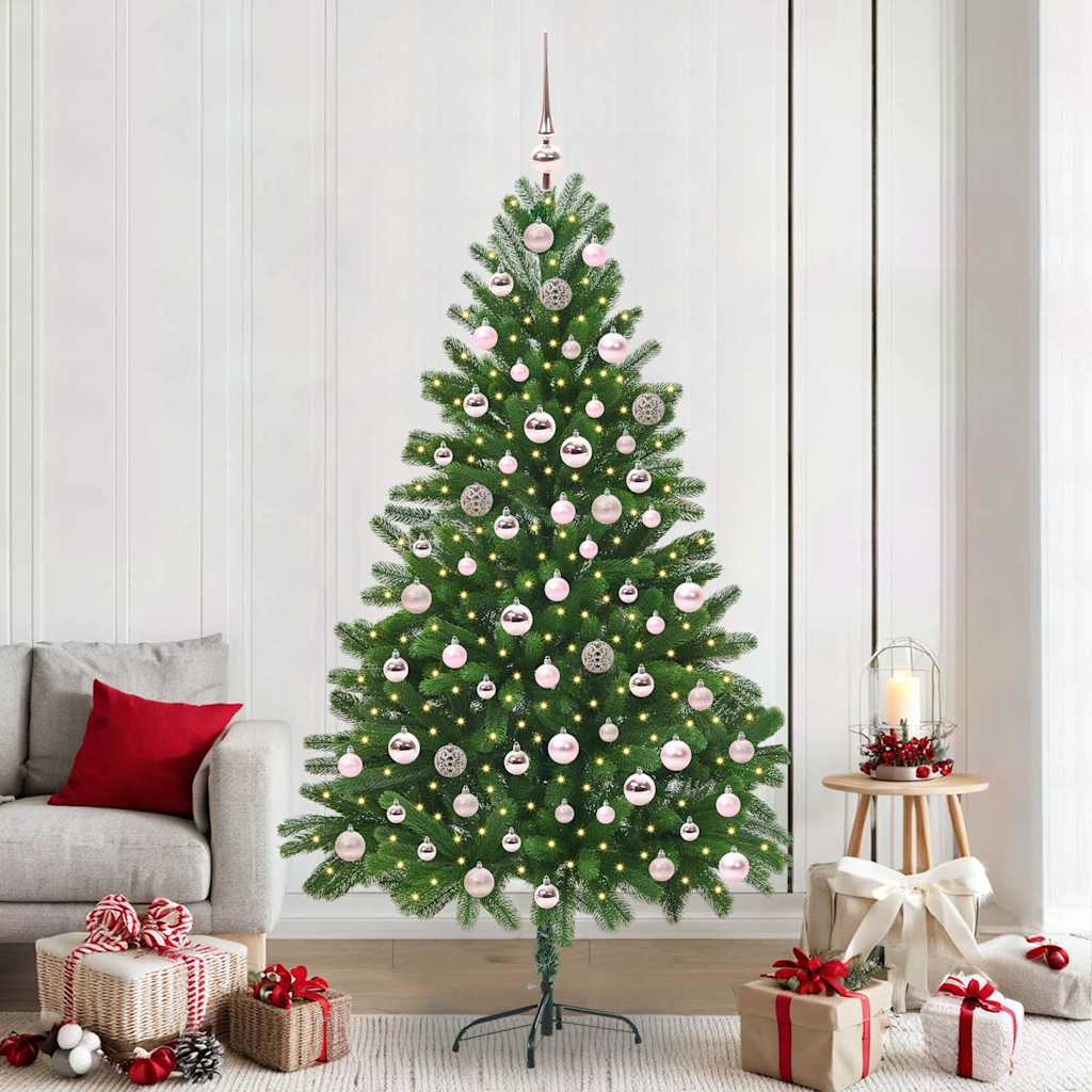 HKH Árbol de Navidad con 300 ledes y soporte verde de PE