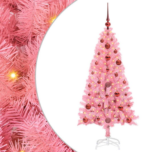 HKH Árvore de Natal com 150 Leds com Suporte Rosa em PVC